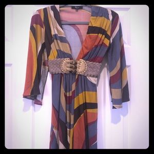 Sky mod print mini dress